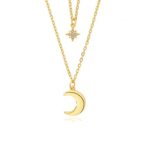 multi strand moon start necklace