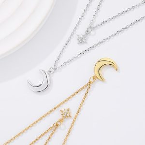 multi strand moon start necklaces