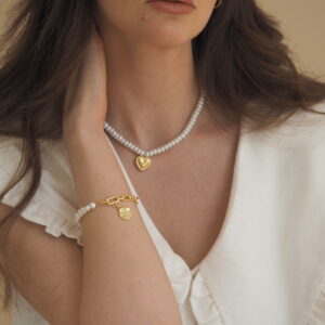 Heart Pearl Choker Necklace