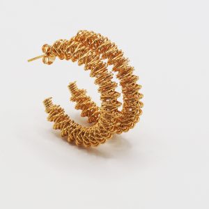 gold twisted hoop earrings