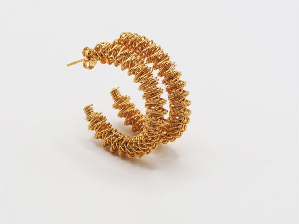 gold twisted hoop earrings