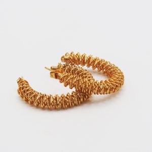 gold twisted hoop earrings