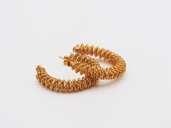 gold twisted hoop earrings