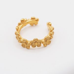 gold plated flower ring