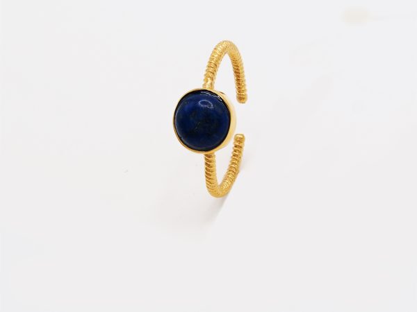 blue lazurite open ring