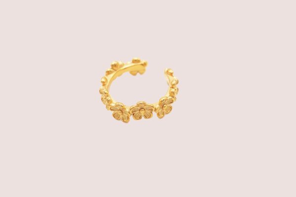 Dainty Irregular Flower 18K Gold Plated Ring