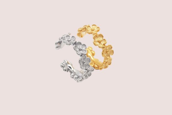 Dainty Irregular Flower 18K Gold Plated Ring