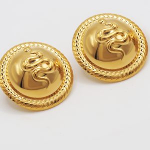 snake charm stud earrings