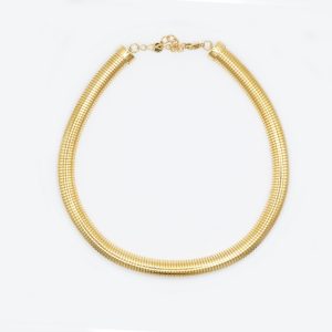 gold plated snake chain choker