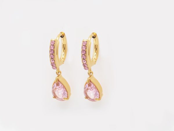 pink cubic zirconia earrings