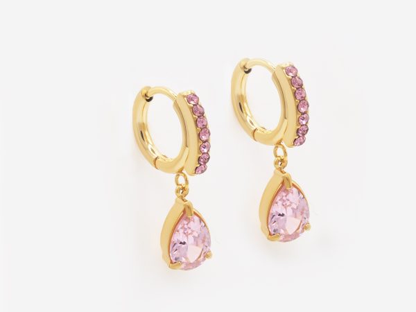 pink cubic zirconia earrings