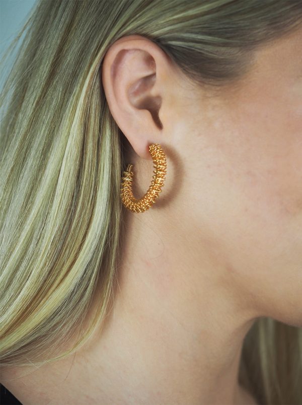 gold twisted hoop earrings