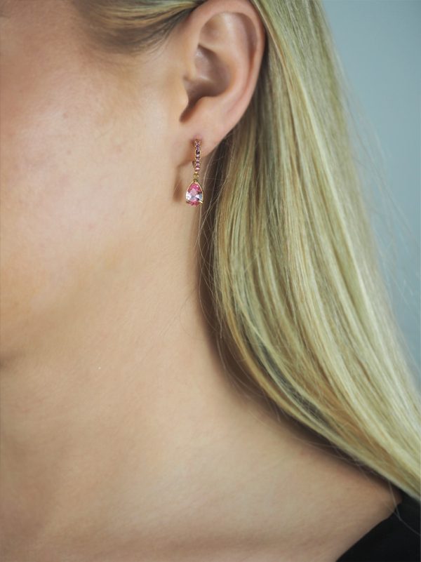 pink cubic zirconia earrings