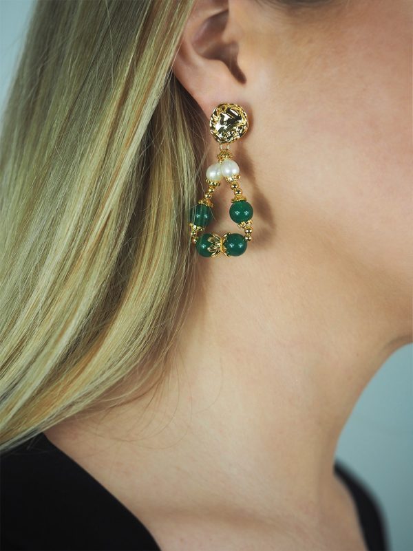 green agate drop earrings