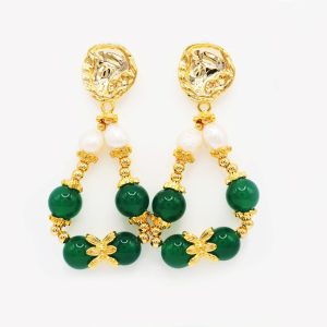 green agate earrings