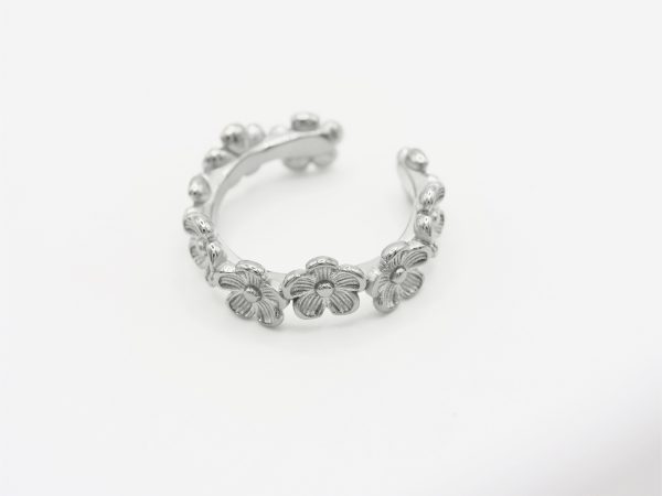 silver flower ring