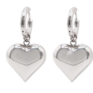 heart hoops silver