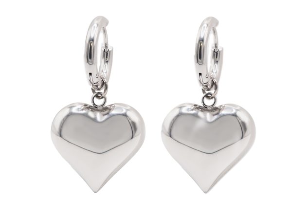 heart hoops silver