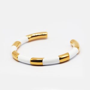 white & gold bangle