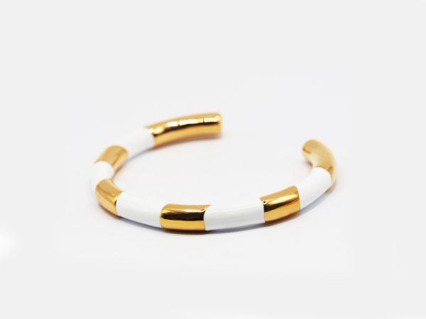 white & gold bangle