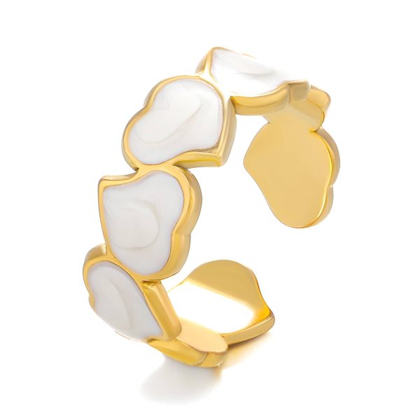 gold plated heart waterproof ring