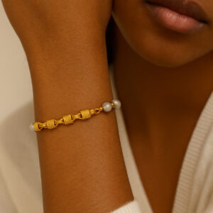 18K Gold Plated Bracelet Knot & Pearl