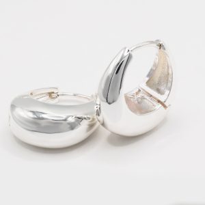 oblong silver hoops