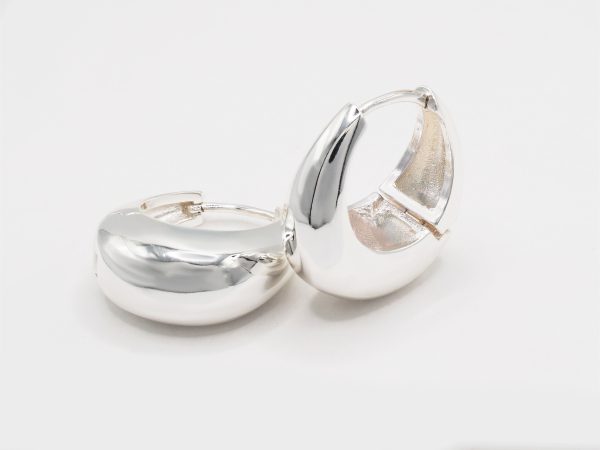 oblong silver hoops