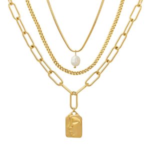 multilayer 18k gold necklace