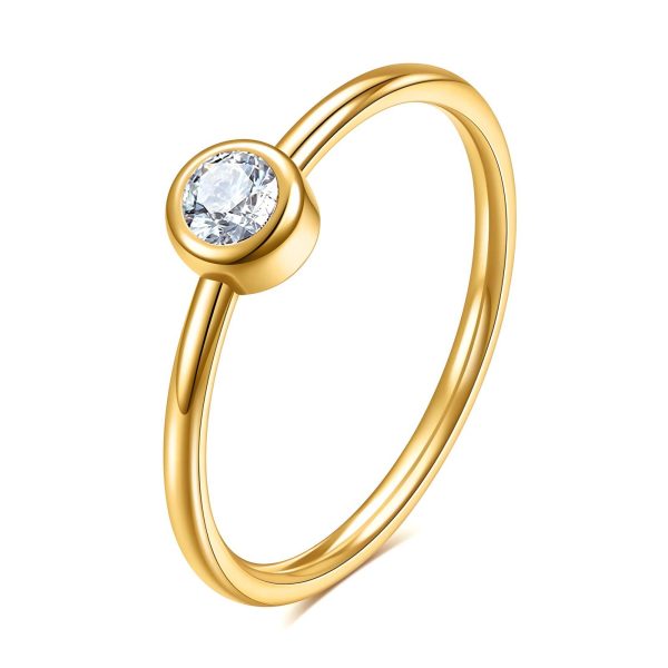 cubic zirconia dainty ring