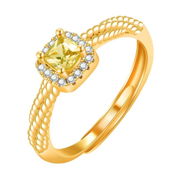 cubic zirconia yellow ring