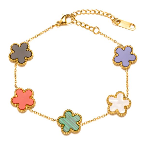 flower 18k clover bracelet