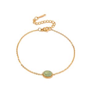 green natural stone bracelet