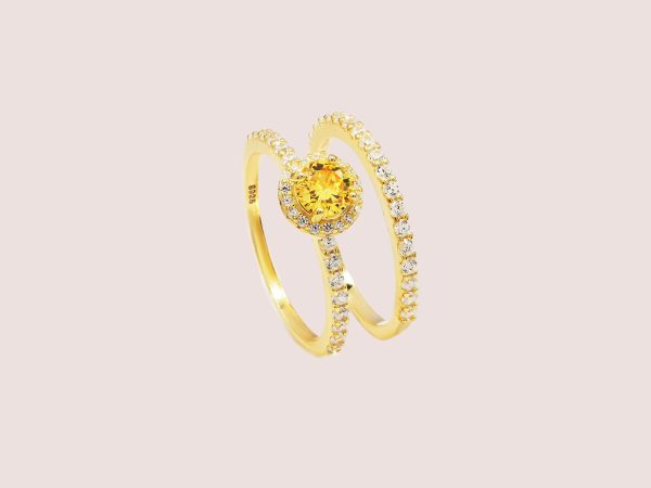 Cubic Zirconia Dainty Stack Ring