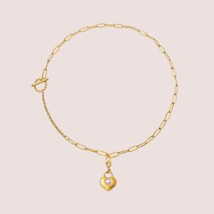 Heart Charm 18K Gold Necklace