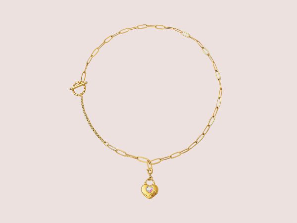 Heart Charm 18K Gold Necklace