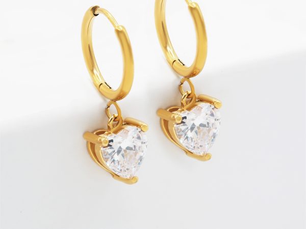 cubic zirconia heart earrings