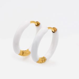 white & gold dainty hoop