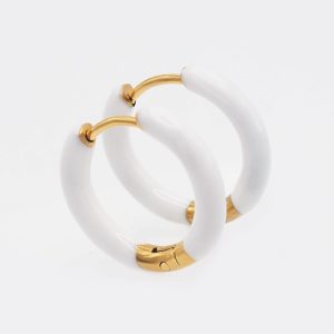 gold & black dainty hoop