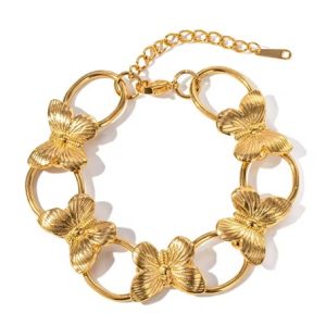 18k gold butterfly bracelet