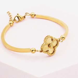 gold clover bangle