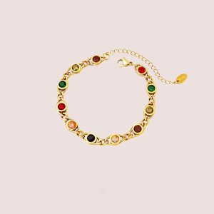 multi-coloured gem bracelet