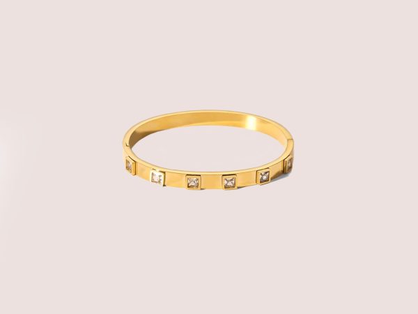 Square Cubic Zirconia Bangle