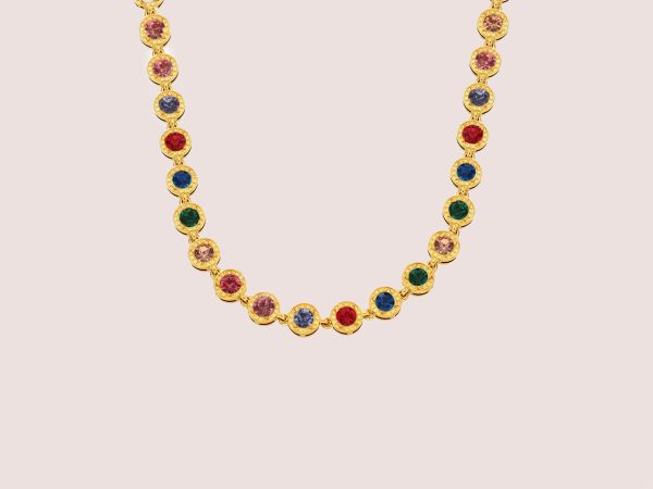 zircon tennis necklace multi