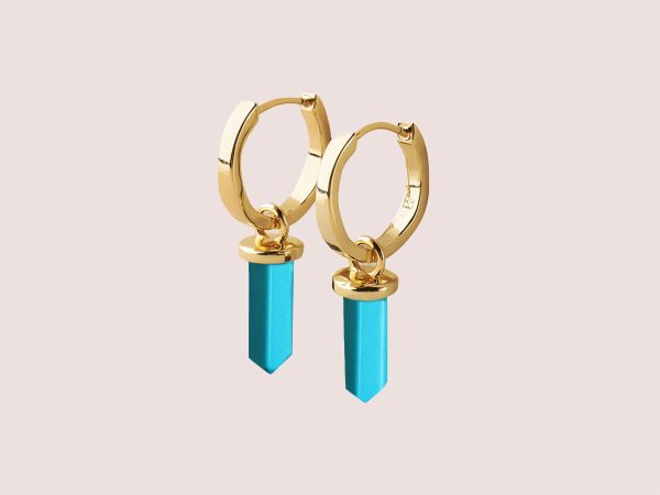 turquoise huggie earring