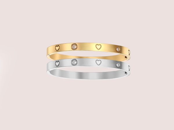 crystal clover bangle