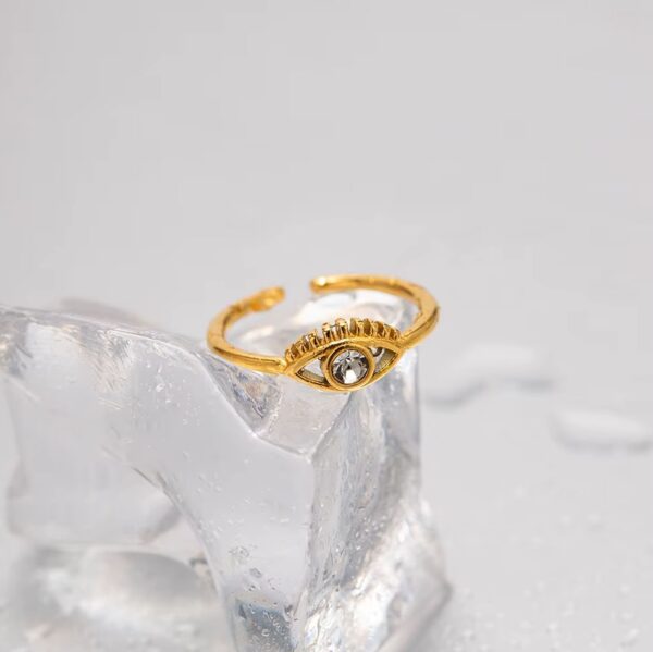 evil eye ring on ice