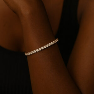 white zircon tennis bracelet