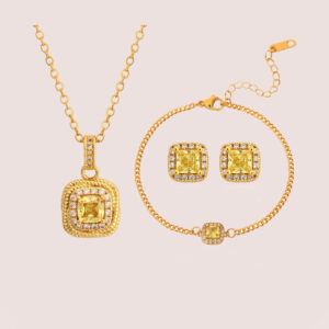 square zircon set