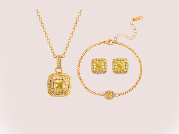 square zircon set